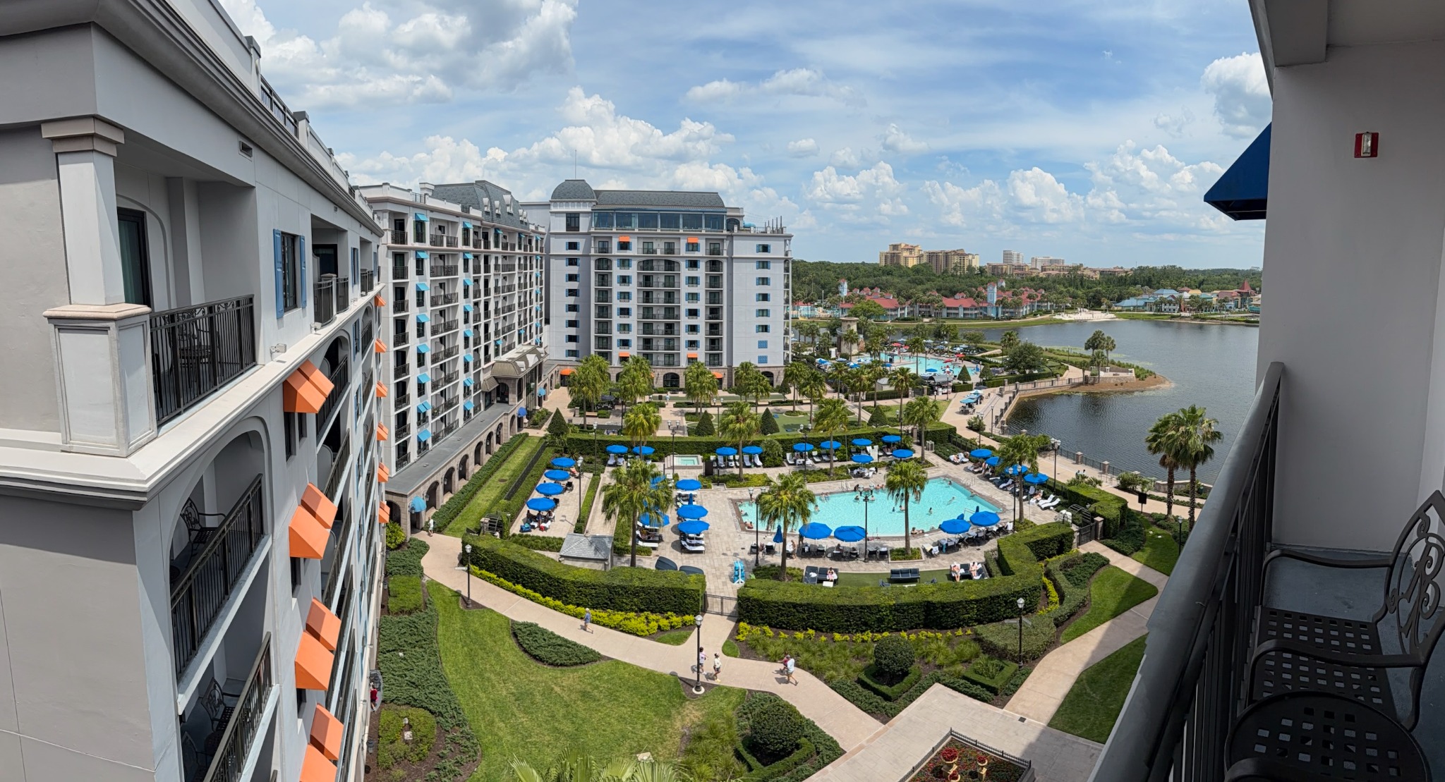 Disney's Riviera Resort overlooking the pool and Barefoot Bay